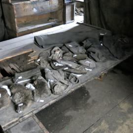 2013-14 Location image, artefacts on sleeping platform, Scott's 'Discovery' hut, Hut Point (001)