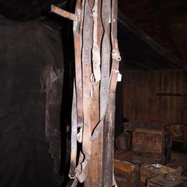 2013-14 Location image, artefacts on post, Scott's 'Discovery' hut, Hut Point (002)