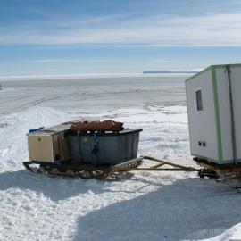 2013-14 Hägglunds transporting AHT supplies over the sea ice (001)