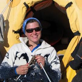 2009-10 AHT's Lucy Skinner at Cape Evans field camp