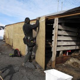 2009-10 AHT's Gene Wixson working on Stables North wall, Scott's 'Terra Nova' hut