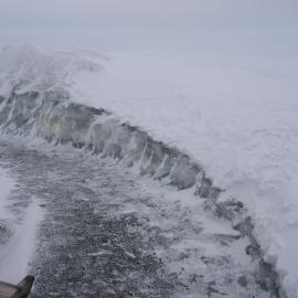 2005-06 Snow build-up around Scott's 'Terra Nova' hut, Cape Evans (001)