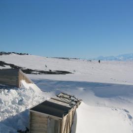2006 Flags in the landscape around Cape Evans