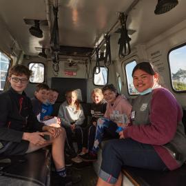 2022 Young Inspiring Explorers Hägglunds ride at the International Antarctic Centre (005)