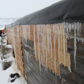 2010-11 Icicles on the Stables cladding at Cape Evans