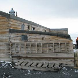 2010-11 Ladders hung on the East wall of Scott's 'Terra Nova' hut