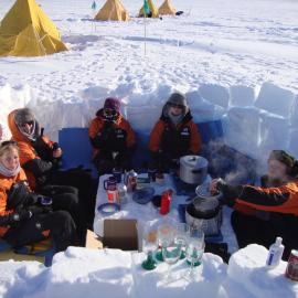 2012 Meal time in ice shelter during Antarctic field training