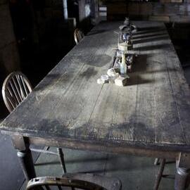 2012 Scott's 'Terra Nova' hut, interior, Wardroom table