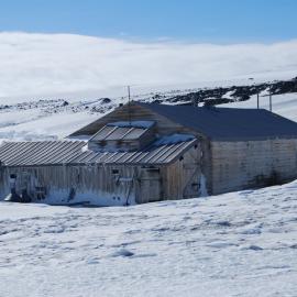 West and south elevations, Scott's 'Terra Nova' hut 