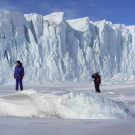 Neville Ritchie and Matthew Brown at Barne Glacier