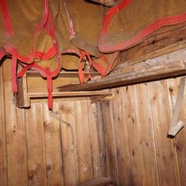2015-16 Dog coats on ceiling in Borchgrevink's Living hut (001)