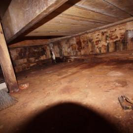 2015-16 Floor under Evans' bunk, Borchgrevink's Living hut (001)