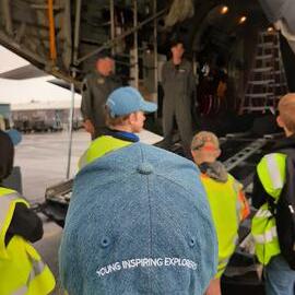 Young Inspiring Explorers™ visiting RNZAF C130 Hercules (016)