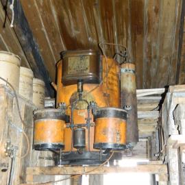 2012 Shackleton's 'Nimrod' hut, interior, Drummond acetylene generator