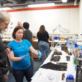 2012 AHT's Gretel Evans during Scott Base Winter Conservation Laboratory 'open house'