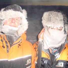 2012 AHT's Gretel Evans and Georgina Whiteley with frosty faces