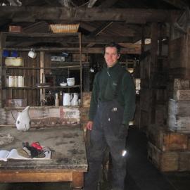 2010-11 Jamie Clarke inside Scott's 'Terra Nova' hut, Cape Evans