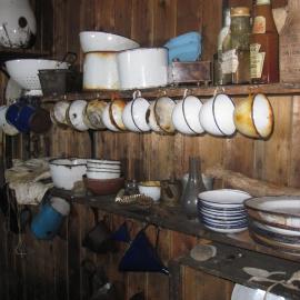 2010-11 Enamel serve ware stored in the Galley inside Scott's 'Terra Nova' hut