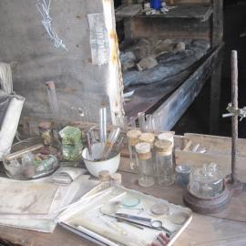 2010-11 Desk in the Biology area inside Scott's 'Terra Nova' hut