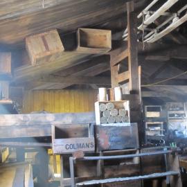 2010-11 Timber boxes attached to the ceiling inside Scott's 'Terra Nova' hut