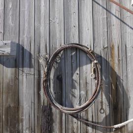 2010-11 Coiled pony wire attached to the North wall, Cape Royds