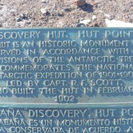 2010-11 Scott's 'Discovery' hut Antarctic treaty plaque, Hut Point