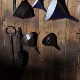 2010-11 Funnels hanging inside Scott's 'Terra Nova' hut, Cape Evans