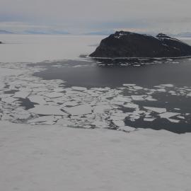 2010-11 Ice breaking up near Inaccessible Island, Cape Evans