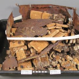 2011 Interesting treatments - Wooden crate of Spratt's dog biscuits (003)