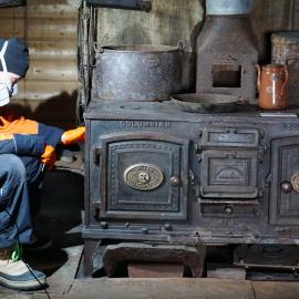 2022-23 Conservators at work, Megan Absolon in Shackleton's 'Nimrod' hut