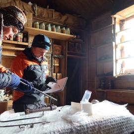 2022-23 Conservators at work, Megan Absolon and Jane Hamill, Cape Royds