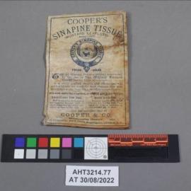2022-23 Dr Wilson's medical kit contents, Sinapine tissue mustard paper