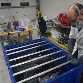 2022 Conservators at work, Conor Tulloch with desalination tub