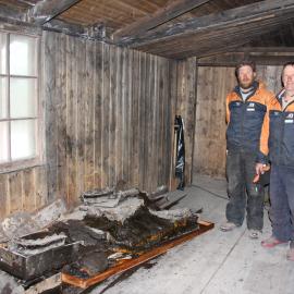 2021-22 Zack Bennett and John Taylor inside Scott's 'Discovery' hut