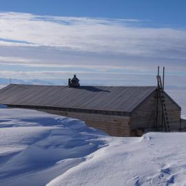 Snow drifts at Scott's 'Terra Nova' hut