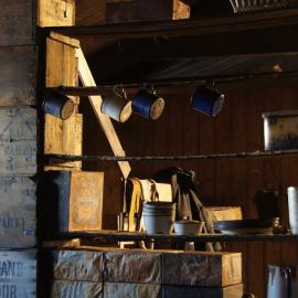 Bulkhead and shelves, Scott's 'Terra Nova' hut