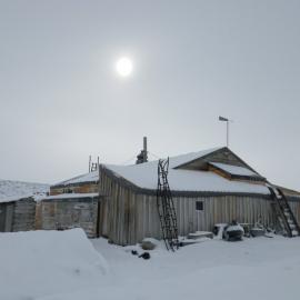 Northwest elevation, Scott's 'Terra Nova' hut