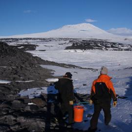Collecting snow for melting