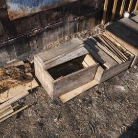 Whisky boxes outside Shackleton's 'Nimrod' hut 