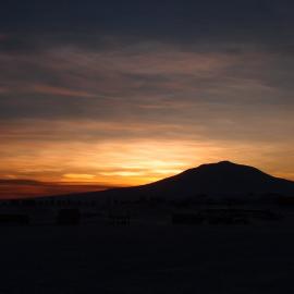 Low sun and nacreous clouds