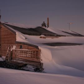 Snow Build-up, Scott's 'Terra Nova' hut, east and north elevations
