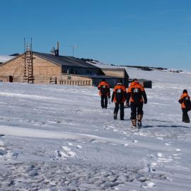 Approaching Scott's 'Terra Nova' hut
