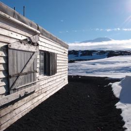 South wall and window, Scott's 'Terra Nova' hut