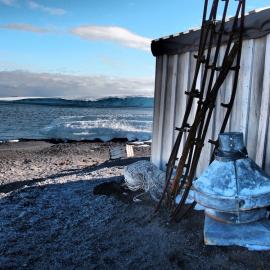 Sleds and flue parts, Scott's 'Terra Nova' hut