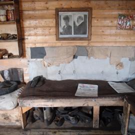 Interior south wall, Shackleton's 'Nimrod' hut