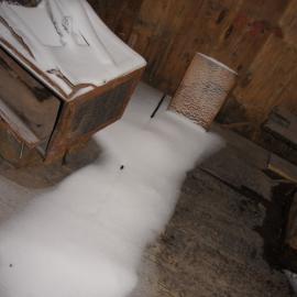 Snow ingress, interior of Scott's 'Discovery' hut 