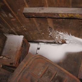 Snow ingress, interior of Scott's 'Discovery' hut (001)