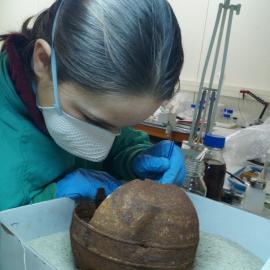 Conservator Marie-Amande Coignard at work (002)