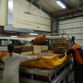 Loading restored Colman's provision boxes