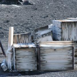 2010-11 Timber boxes stacked at Cape Evans